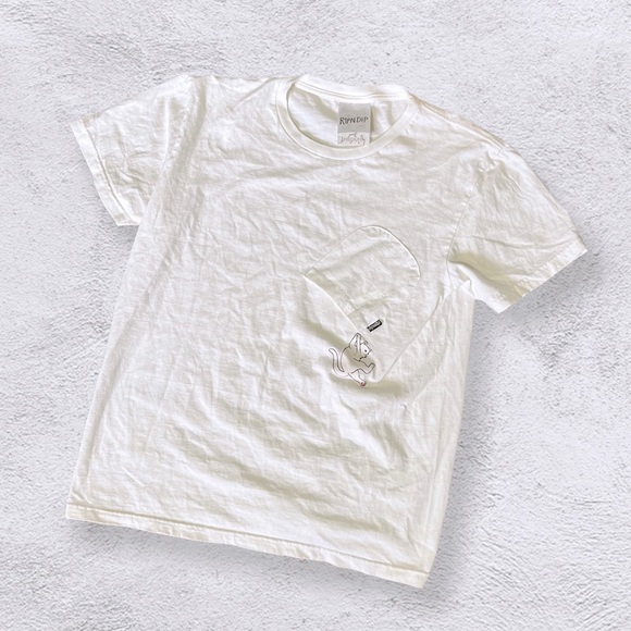 RIPNDIP | SIDEWAYS POCKET CAT UNISEX SKATER T-SHIRT - Picture 1 of 5